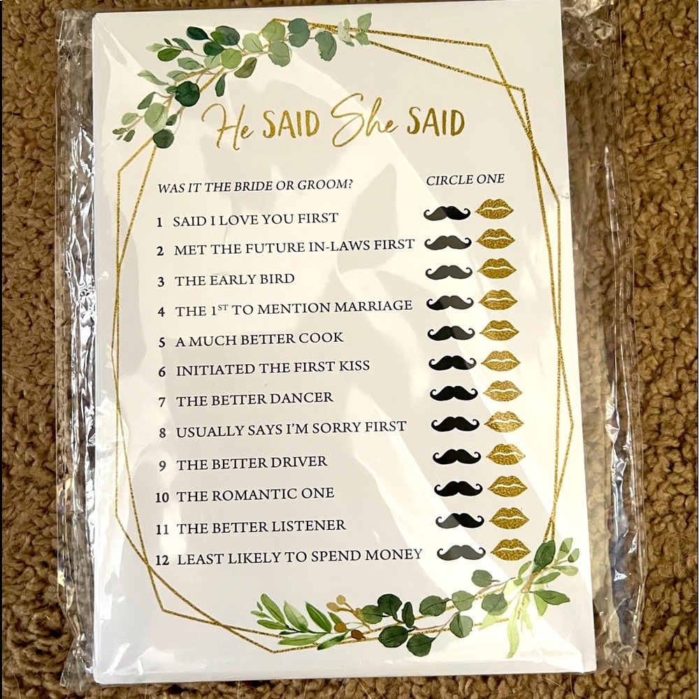 Engagement/Bachelorette party game. 17 playing cards - Picture 1 of 1